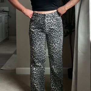 PrettyLittleThing Leopard Print Straight Leg Pants